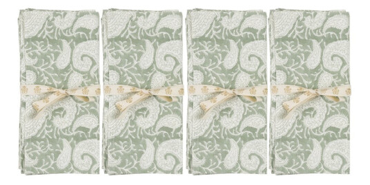 Chamois - Big paisley serviett 4 stk 50x50 cm seafoam