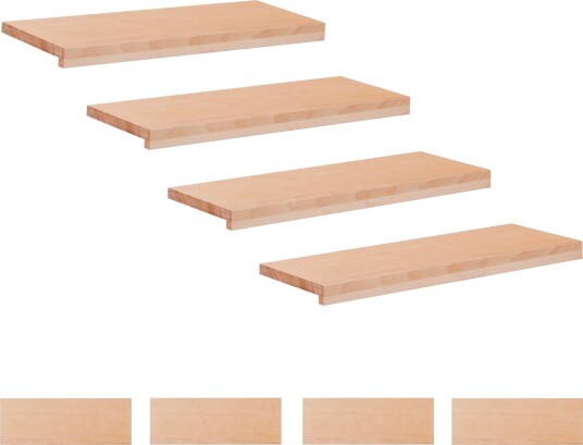 vidaXL Trappetrinn 8 stk. 70 x 25 x 2 cm Naturlig Massiv bøketre