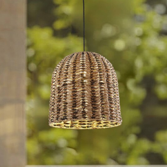 Lindby utendørs pendellampe Taryn brun plast IP44 35cm
