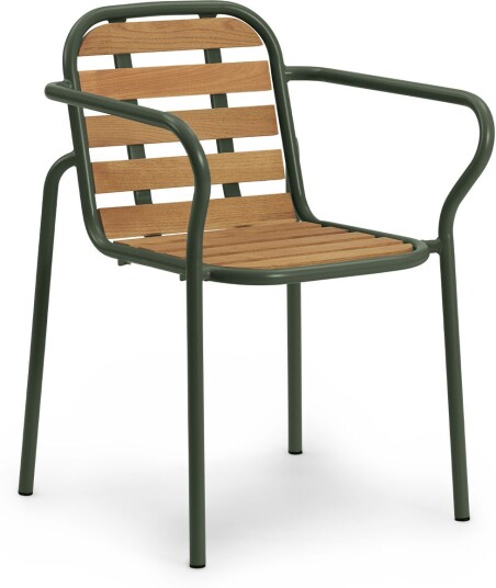 Normann Copenhagen Armchair Robinia - Dark Green - Utendørs Spisebordstoler - Simon Legald - grønn Metall/tre Normann Copenhagen Armchair Robinia - Dark Green - Utendørs Spisebordstoler - Simon Legald - grønn Metall/tre