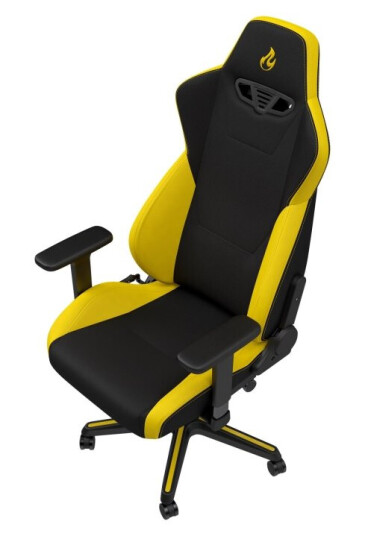 Nitro Concepts S300 - Stol - Armlener - T-Formet - Roterende - Nylon Polyuretan Stoff Stål Kaldskum - Svart Astral Yellow