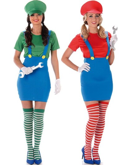 Joker Mario og Luigi Inspirert Parkostyme Dame