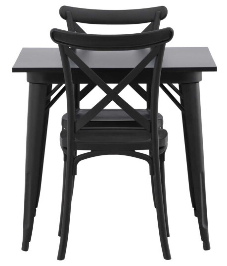Venture Design Tempe & Crosett spisegruppe Svart/svart 2 stoler & bord 80 x 80 cm