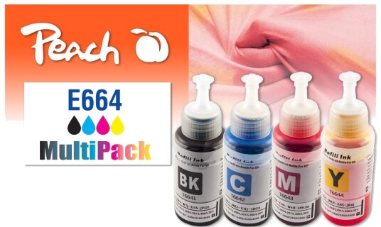 Kompatibel med Epson CISS T664 Refill blekkflaskepigment multipakke, 4-pakning