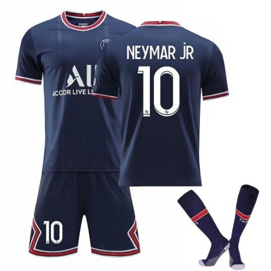Fotballdrakt Fotballtrøye Treningstrøye Nr. 10 Neymar Blå Blue kids 28(150-160cm)