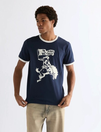 Wrangler Ringer Tee Navy S x 00 Wrangler Ringer Tee Navy S x 00