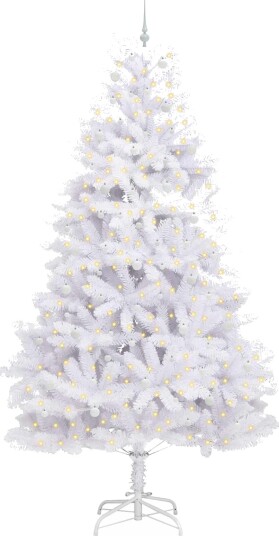 Kunstig sammensatt juletre med 300 LED Hvit 300 cm PVC og stål