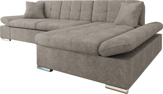 Vananda Sofa med Sjeselong 3 seter i Bouclé Grå Vananda Sofa med Sjeselong 3 seter i Bouclé Grå