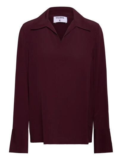 Filippa K Half Placket Blouse Burgundy 40 Filippa K Half Placket Blouse Burgundy 40