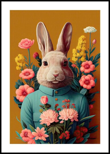 Bunny in Bloom Plakat Plakat / 40x50cm
