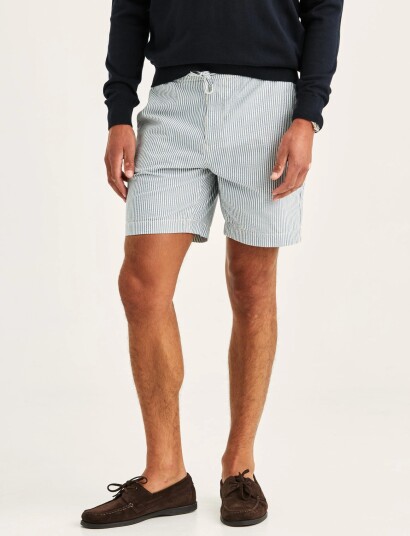 Morris Fenix Seersucker Shorts   Blue   L