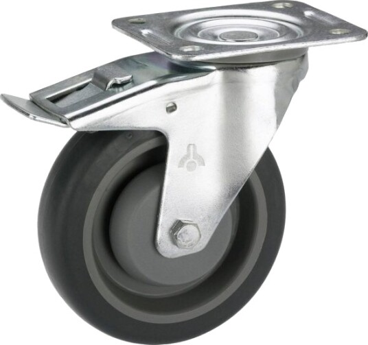 Dörner + Helmer Styrehjul 716565F - Hjuldiameter: 100 Mm - Bæreevne (Maks.): 150 Kg - 1 Stk