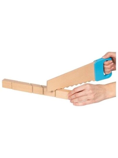 Goki Wooden Saw and Building Blocks with Velcro Connection 11 pcs. Goki Wooden Saw and Building Blocks with Velcro Connection 11 pcs.