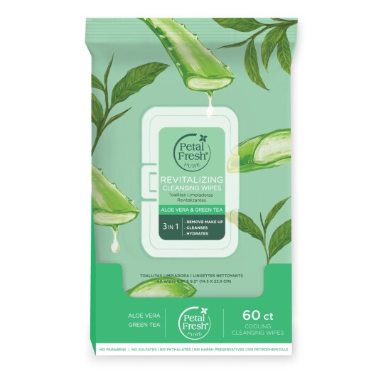 Petal Fresh Pure Revitalizing Aloe Vera & Green Tea Cleansing Wipes Petal Fresh Pure Revitalizing Aloe Vera & Green Tea Cleansing Wipes