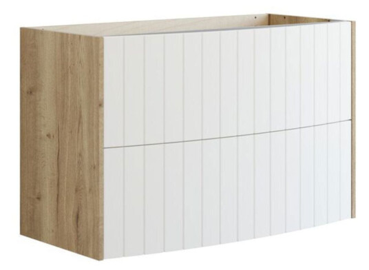 Dansani Inzo Vintage Rillet Servantskap   Buet Natur Eik/hvit Matt / 100cm
