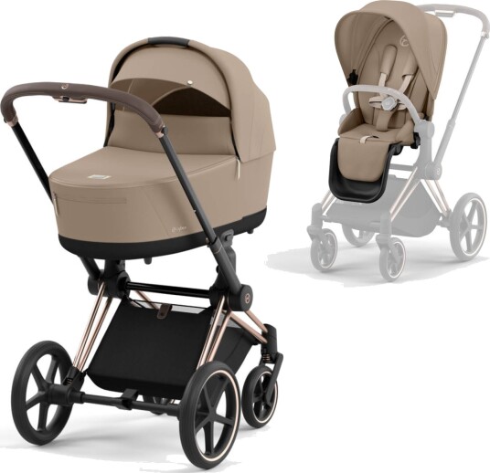 Cybex Priam Rose Gold/Cozy Beige Komplett Barnevogn