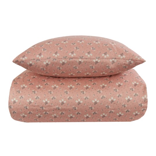 Borg Living Sateng sengesett - 140x220 cm - 100% Bomullssateng - Summer rosa
