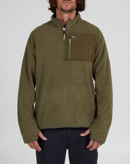 Salty Crew Ebbtide 1/2 Zip Polar Fleece Oliven