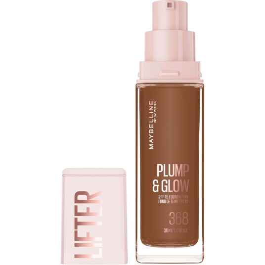 Maybelline Lifter Plump & Glow Foundation 368 30ml - Fuktighetsgivende og Glødgivende Makeup Maybelline Lifter Plump & Glow Foundation 368 30ml - Fuktighetsgivende og Glødgivende Makeup