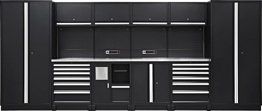 PELA 509665 Verkstedinnredning 4710x573x2000 mm, svart/sølv, Garasjeinnredning & oppbevaring PELA 509665 Verkstedinnredning 4710x573x2000 mm, svart/sølv, Garasjeinnredning & oppbevaring