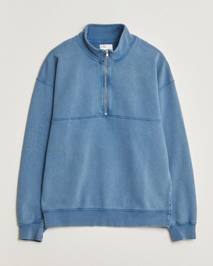 Colorful Standard Classic Organic Half Zip Faded Indigo