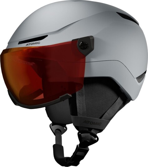 Atomic Revent Visor, Skihjelm Med Visir, Junior, Gull Grey 51-55