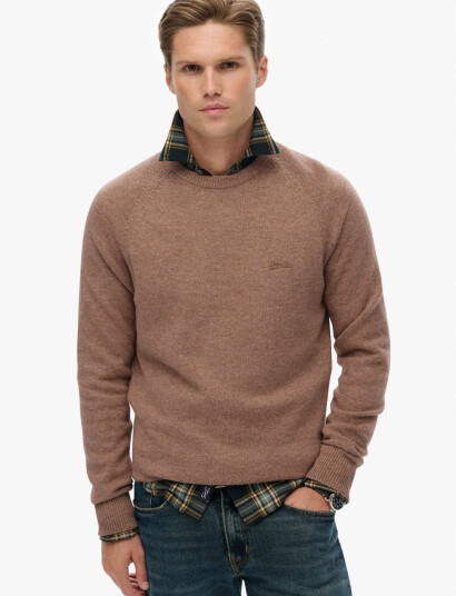 Superdry Wool Blend Jumper - Brown - XXXL Superdry Wool Blend Jumper - Brown - XXXL