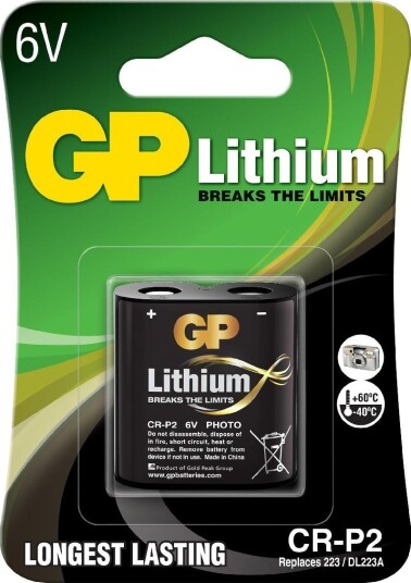 Gp batteri CR P2 1pk 10 lithium foto 6V Gp batteri CR P2 1pk 10 lithium foto 6V
