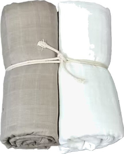 Mini Dreams Musselinteppe 2-Pack Hvit/Sand