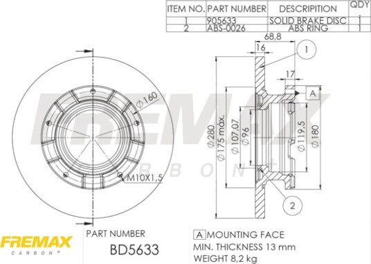 Bremseskive FREMAX BD-5633-KT