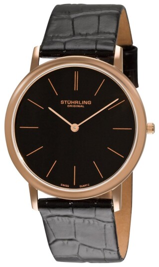 Stührling Original Herreklokke 601.3345K1 Sort/Lær Ø38 mm Stührling Original Herreklokke 601.3345K1 Sort/Lær Ø38 mm