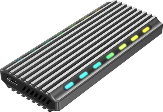 Gembird EE2280-U3C-03 SSD-kabinett USB 3.1 NVMe aluminium RGB-belysning