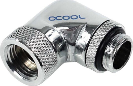 Alphacool Roterende Vinkeladapter 90° G1/4" Hann-til-Hunn for Vannkjøling Krom 17056