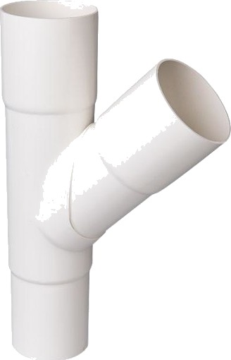 Plastmo grenrør Ø90x90mm 60° hvit