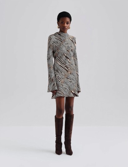 Malina Cezanne Low Back Satin Mini Dress Brown 34 Malina Cezanne Low Back Satin Mini Dress Brown 34