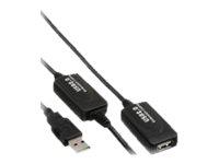 MicroConnect 20 m USB 2.0 Forlengelseskabel med Aktiv Booster, Hankjønn/Hunkjønn, Sort