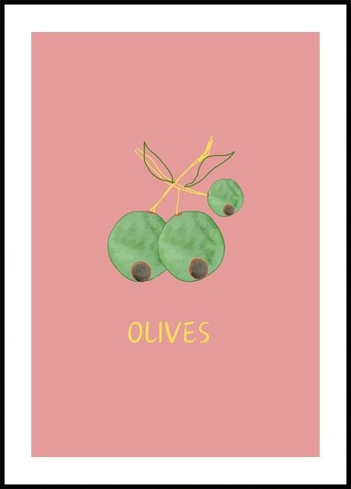 Olives in Pink Plakat Plakat / 30x40cm