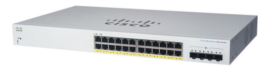 Cisco Business 220 Series Cbs220-24P-4X - Switch - Smart - 24 X 10/100/1000 (Poe+) + 4 X 10 Gigabit Sfp+ (Opplenke) - Rackmonterbar - Poe+ (195 W)