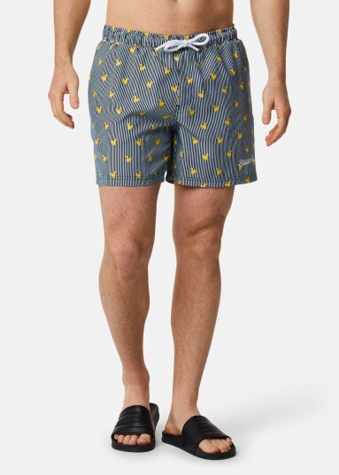 Blount & Pool Beachshorts Navy Stripe Duck S Badebukser
