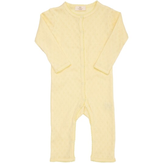 COPENHAGEN COLORS Pale Yellow Pointelle Heart Full Body 74