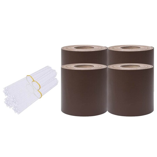 Hageskjerm 4 stk PVC 35x0,19 m brun
