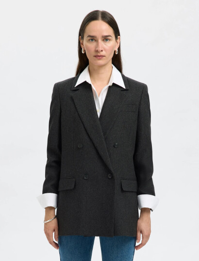 Selected Slfelin Wool Blend Blazer Noos Grey 40 Selected Slfelin Wool Blend Blazer Noos Grey 40