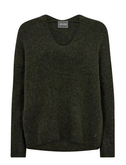 MOS MOSH Mmthora V-Neck Knit - Grey - XS MOS MOSH Mmthora V-Neck Knit - Grey - XS