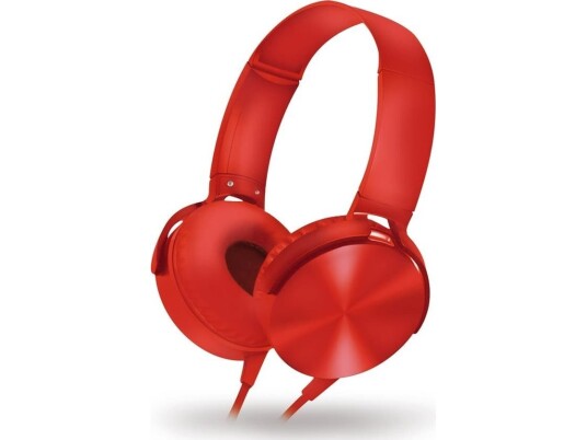 Freestyle Stereo Headphones With Mic Wired Headphones With Microphone Extra Bass Move Red [45711]