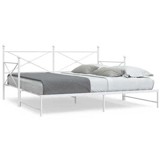 Dagseng med trille uten madrass hvit 107x203 cm stål 8721158660664 Dagseng med trille uten madrass hvit 107x203 cm stål 8721158660664