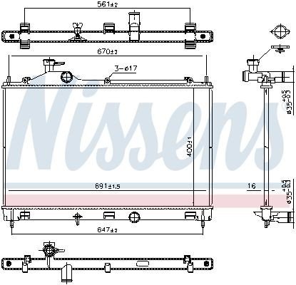Radiator NISSENS 607027 Radiator NISSENS 607027