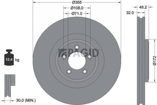 PAGID 54863NHC Bremseskive PAGID 54863NHC Bremseskive