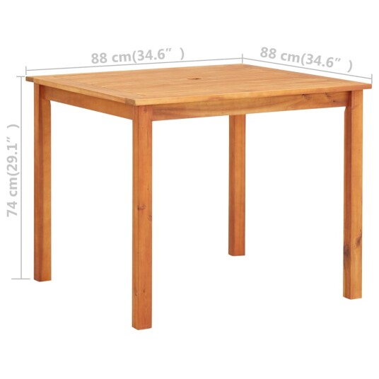 vidaXL Hagebord 88x88x74 cm heltre akasie
