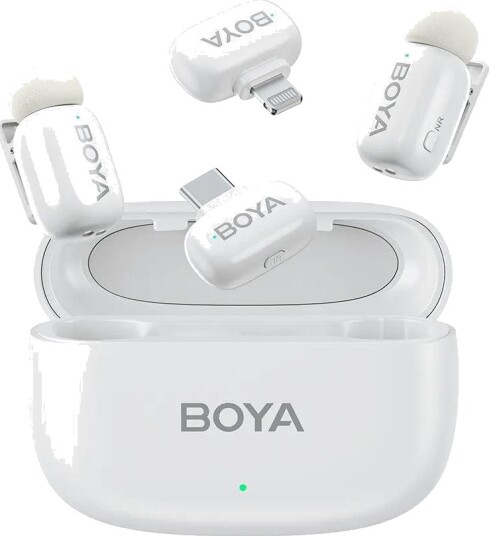 BOYA Mini 13 Trådløs Mikrofon USB C & Lightning Hvit BOYA Mini 13 Trådløs Mikrofon USB C & Lightning Hvit