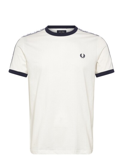 Fred Perry Taped Ringer T Shirt White S Fred Perry Taped Ringer T Shirt White S